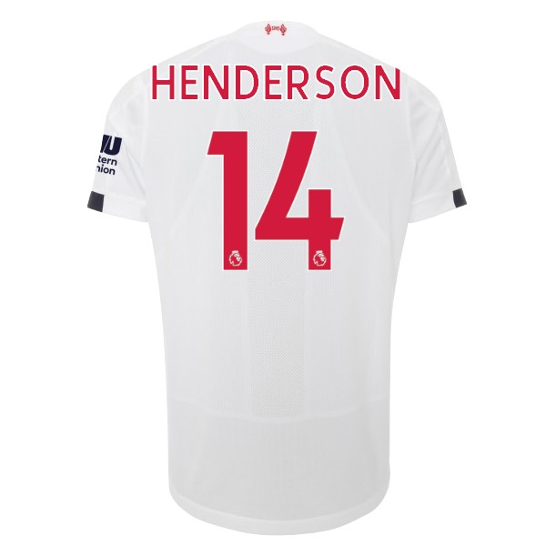 Camiseta Liverpool NO.14 Henderson Replica Segunda Ropa 2019/20 Blanco